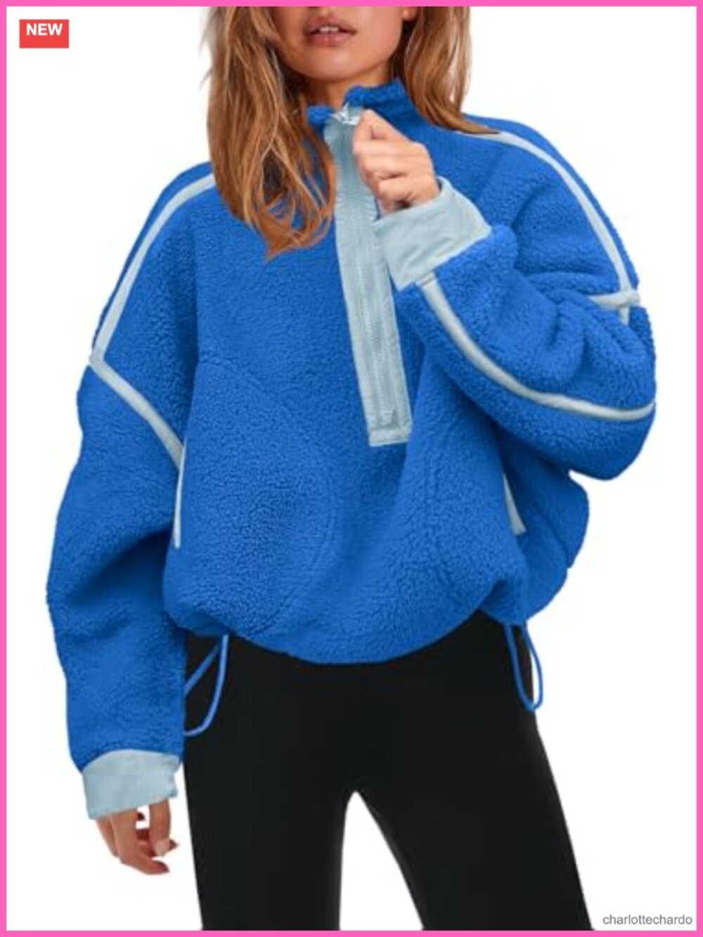 Womens Half Zip Fleece Pullover Sherpa Jacket Cozy Winter